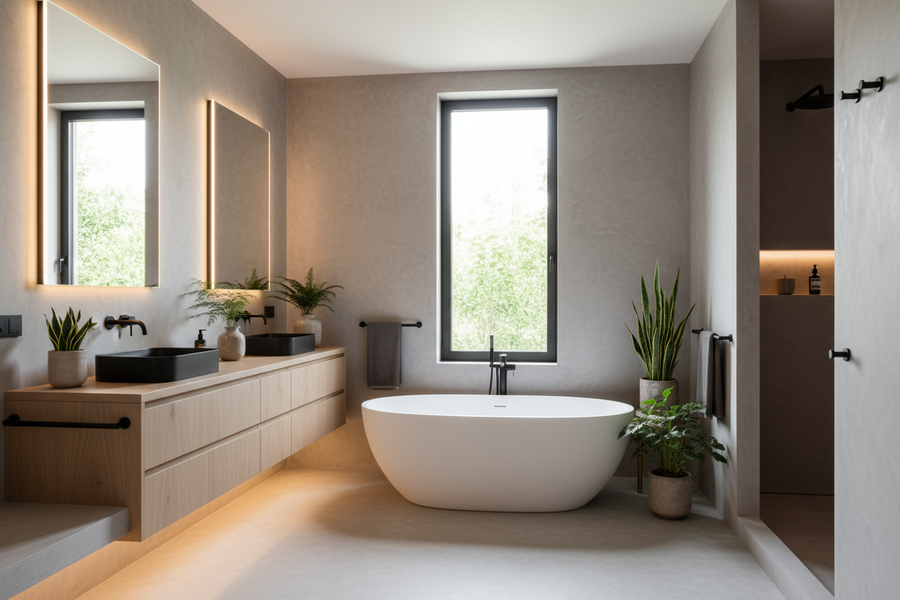 Wie man ein Badezimmer dekoriert: Mikrozement & 40 stilvolle Ideen für ein modernes Bad