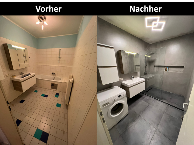 Mikrozement auf alten Fliesen - fugenlos renovieren ohne Abbruch